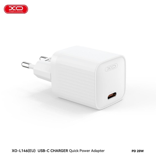 XO L146 PD 20W rychlonabíječka (Bílá) – USB-C konektor