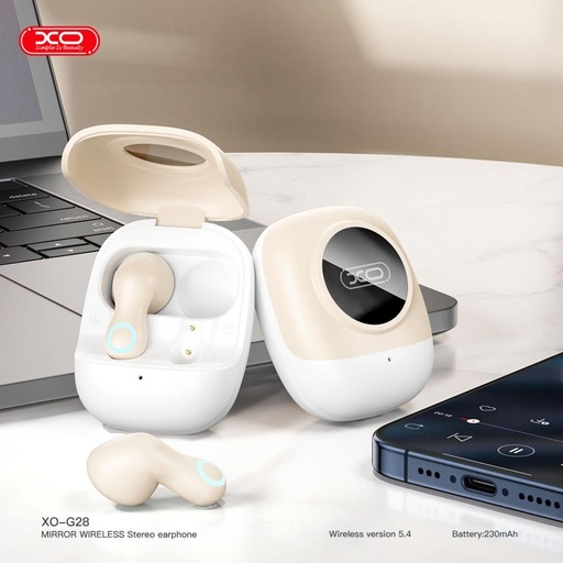 XO G28 bezdrátový headset (Béžová)