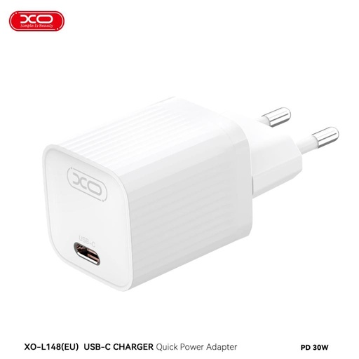 XO L148 PD 30W rychlonabíječka (Bílá) – USB-C konektor