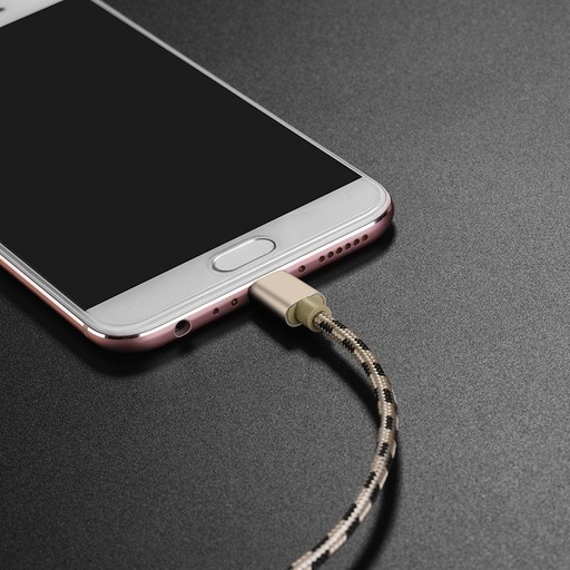 Borofone BX24 microUSB kabel, látka, 1m, zlatá