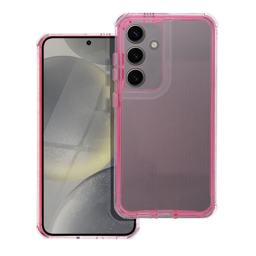 Samsung Galaxy S25 Matrix Průhledný silikonový zadní kryt (Růžová)