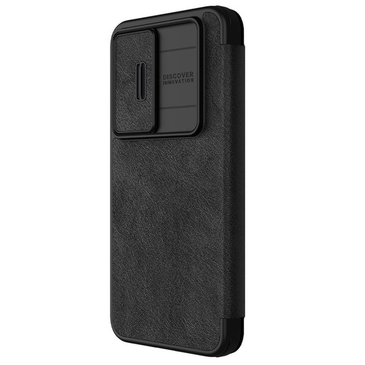 Samsung Galaxy S24 Nillkin Qin pro s ochranou kamery knížkové pouzdro (Černá)