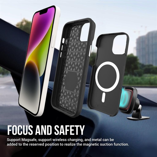 Apple iPhone 14 TOKO Triangle MagSafe zadní kryt (Černá)
