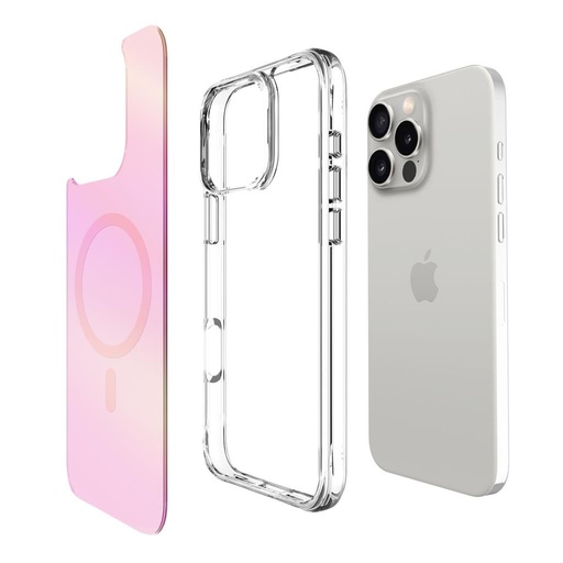 Apple iPhone 16 Pro TOKO Pure rainbow magsafe zadní kryt (Růžová)