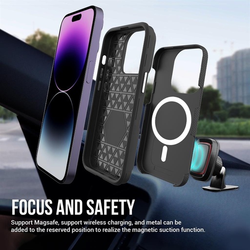 Apple iPhone 14 Pro TOKO Triangle MagSafe zadní kryt (Černá)