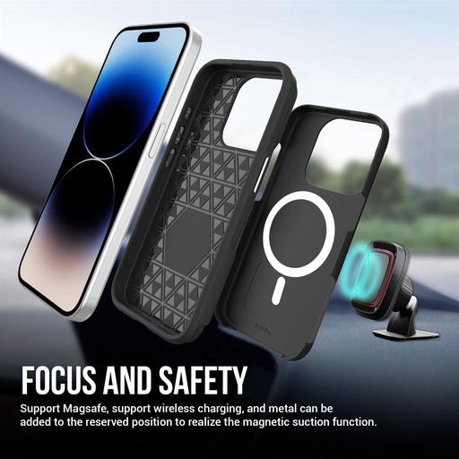 Apple iPhone 15 Pro Max TOKO Triangle MagSafe zadní kryt (Černá)