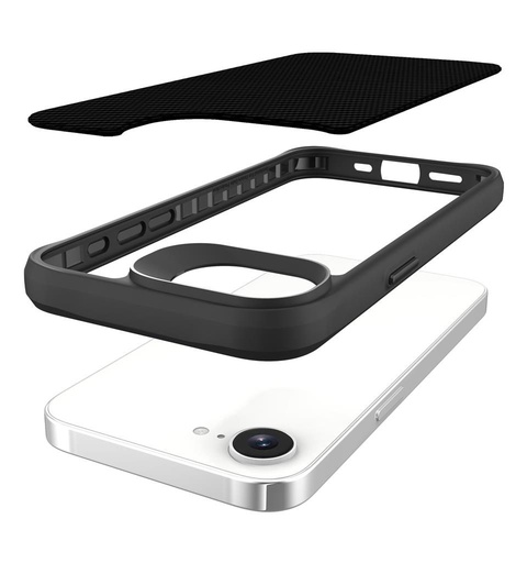 Apple iPhone 16e TOKO Carbon fiber zadní kryt (Černá)