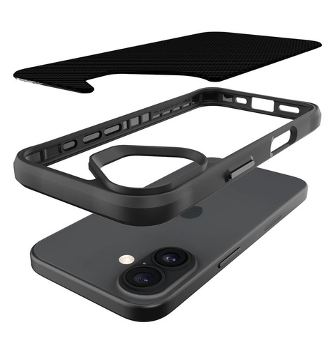 Apple iPhone 16 TOKO Carbon fiber zadní kryt (Černá)