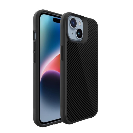 Apple iPhone 15 TOKO Carbon fiber zadní kryt (Černá)