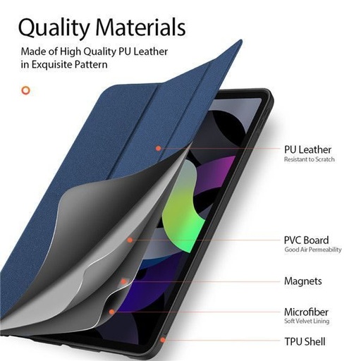 Apple iPad Air 4 10.9 / iPad Air 5 10.9 / iPad Air 6 11 Dux Ducis Domo tablet pouzdro (Černá)