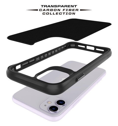 Apple iPhone 11 TOKO Carbon fiber zadní kryt (Černá)