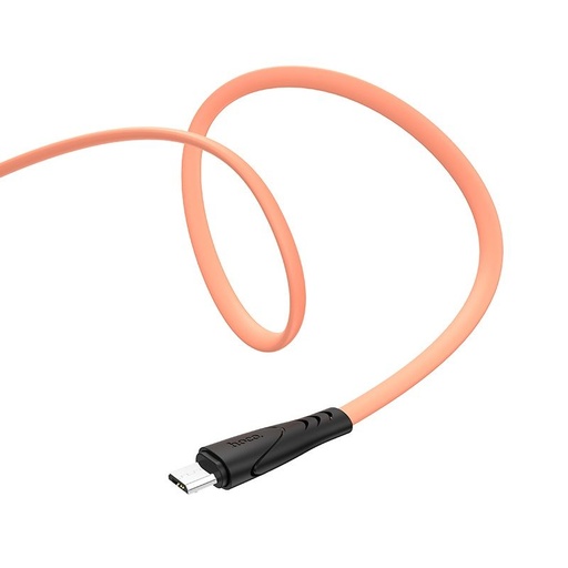 Hoco X42 microUSB kabel, silikonový, 1m, oranžová
