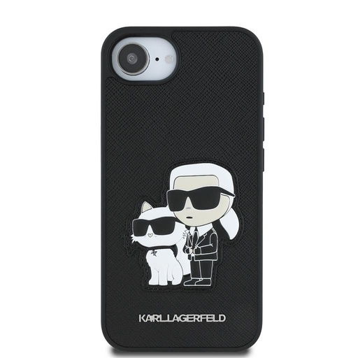 Apple iPhone 16e Karl Lagerfeld PU Saffiano Karl and Choupette pouzdro (Černá) – KLHCPSE4SANKCPK