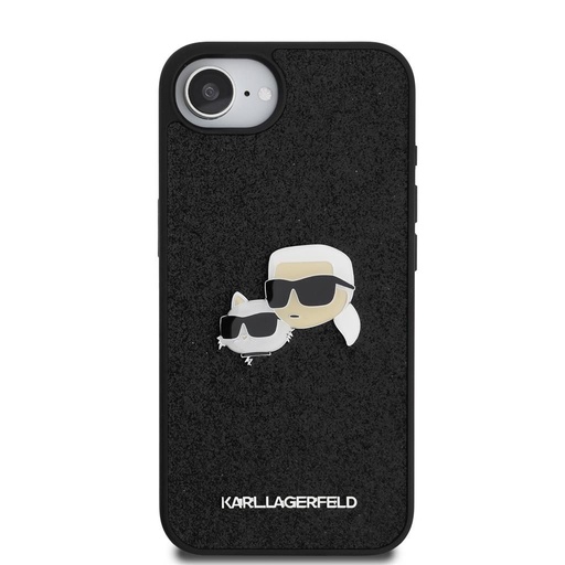 Apple iPhone 16e Karl Lagerfeld Fixed Glitter Metal K&CH pouzdro (Černá) – KLHCPSE4PFGKCPK