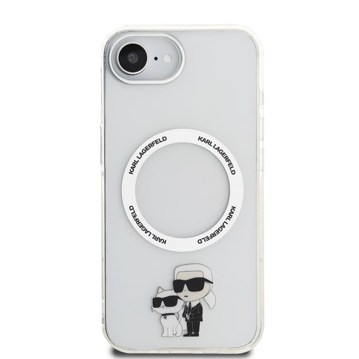 Apple iPhone 16e Karl Lagerfeld IML Karl and Choupette MagSafe pouzdro (Průhledný) – KLHMPSE4HNKCIT