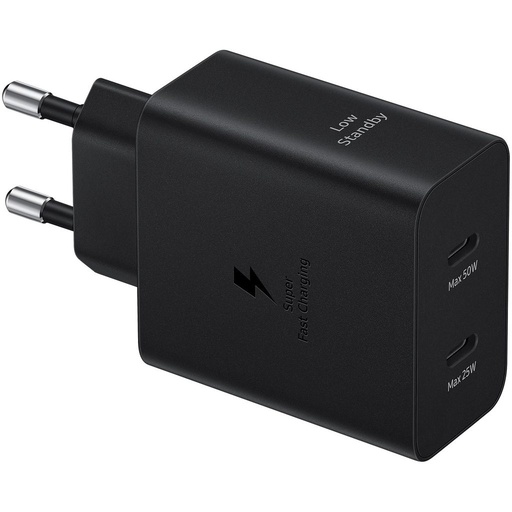 Samsung PD Dual USB-C síťový rychlonabíječka 50W + USB-C kabel (Černá)
