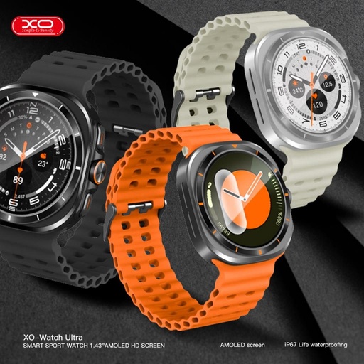 XO Watch Ultra AMOLED chytré hodinky (Bílá) – sportovní hodinky, příjem hovorů, velký s jasem displej