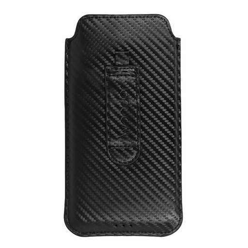 Wonder Carbon zasouvací pouzdro iPhone 5 / Nokia 215 4G / 225 / 5310 2020 (Černá) – M velikost