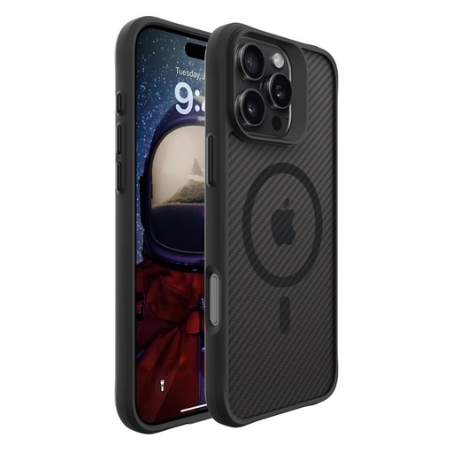 Apple iPhone 16 Pro Max TOKO Carbon fiber MagSafe zadní kryt (Černá)
