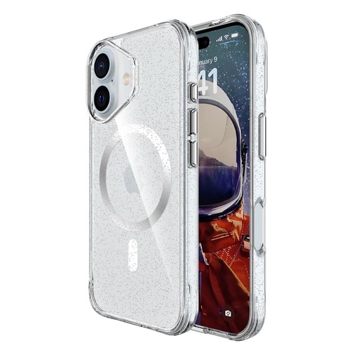 Apple iPhone 16 TOKO Pure Glitter MagSafe zadní kryt (Stříbrná)