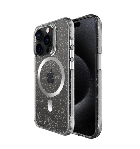 Apple iPhone 15 Pro Max TOKO Pure Glitter MagSafe zadní kryt (Stříbrná)