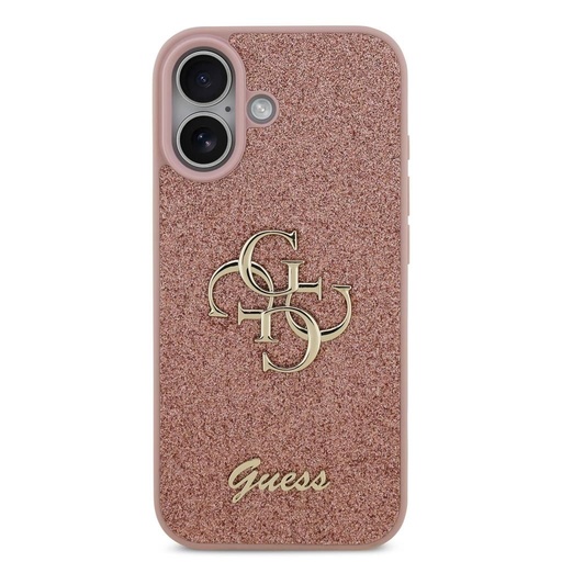 Guess PU Fixed Glitter 4G Metal Logo pouzdro iPhone 17 (Růžová) - GUHCP17SHG4SGP