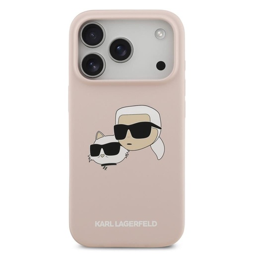 Karl Lagerfeld Liquid Silicone Double Heads MagSafe pouzdro iPhone 17 Pro (Růžová) - KLHMP17LSKCHPPLP