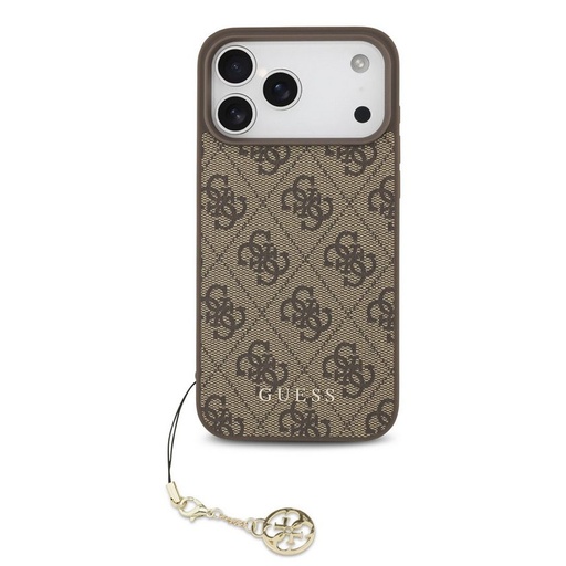Guess 4G Charm pouzdro iPhone 17 Pro (Hnědá) - GUHMP17LGF4GCW