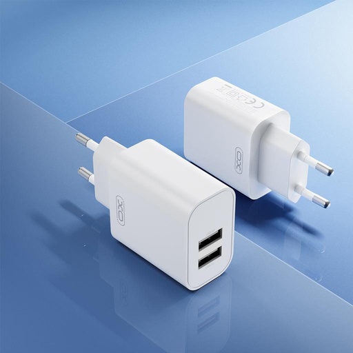 XO CE34 nástěnný nabíječka 2×USB 2.4A (Bílá)