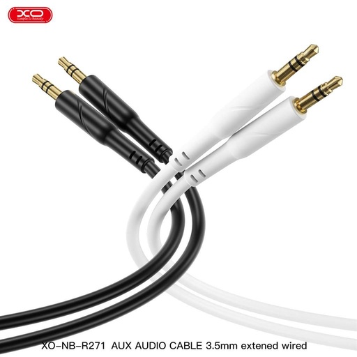 XO NB-R271 audio kabel 3,5 mm - 3,5 mm egyenes (Bílá) - 1m