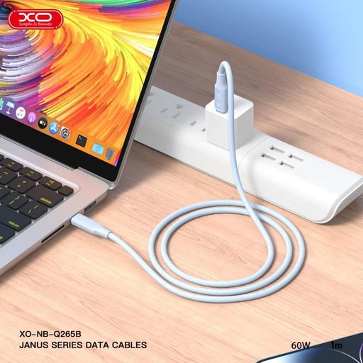XO NB265 USB – USB-C kabel (Modrá) - 1,0 m - 2.4A