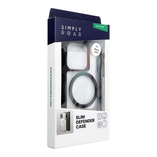 Apple iPhone 15 Pro ROAR Slim Defender MagSafe zadní kryt (Černá)