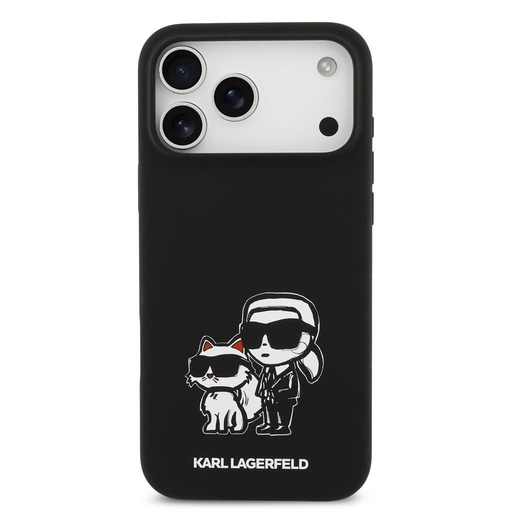 Karl Lagerfeld Liquid Silicone K&CH Sketch MagSafe pouzdro iPhone 17 Pro Max (Černá)