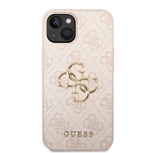 Guess PU 4G Metal Logo pouzdro iPhone 15 (Růžová)