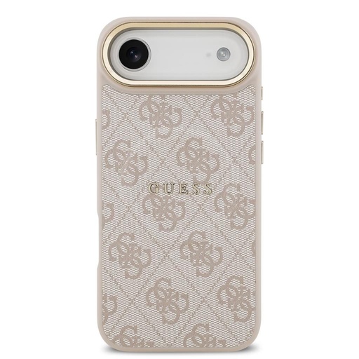 Guess PU Leather 4G Zlatá Frame MagSafe pouzdro iPhone Air (Růžová)