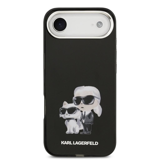 Karl Lagerfeld IML Aquarelle Karl and Choupette pouzdro iPhone Air (Černá)