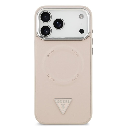 Guess PU Leather Triangle Logo MagSafe iPhone 17 Pro (Růžová)