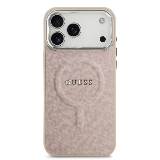 Guess PU Saffiano MagSafe iPhone 17 Pro (Růžová)