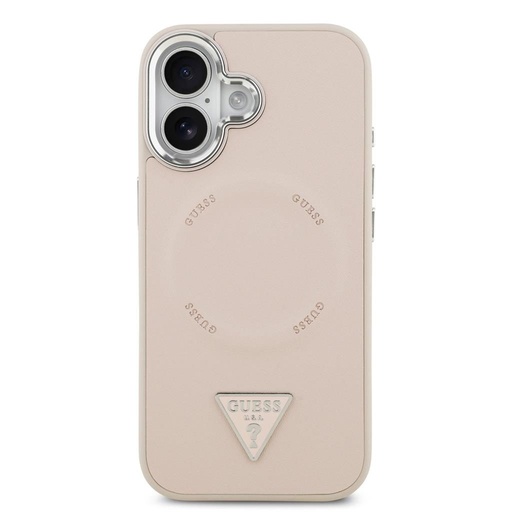 Guess PU Leather Triangle Logo MagSafe iPhone 17 (Růžová)
