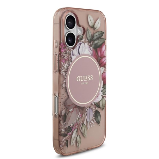 Guess IML Flowers Strap MagSafe iPhone 17 (Růžová)