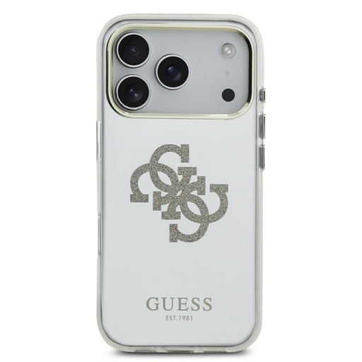 Guess PC/TPU Mirror 4G Glitter Logo MagSafe iPhone 17 Pro (Zlatá)