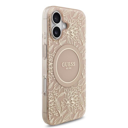 Guess IML Flowers Allover Strap MagSafe iPhone 17 (Růžová)
