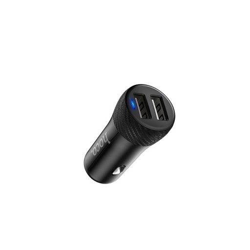 Hoco Z21 autní nabíječka (2xUSB port), LED indikátor stavu, 5V 2,4A, černá
