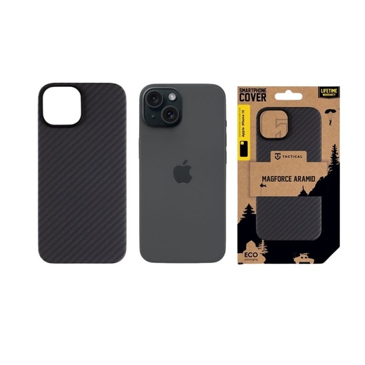 Apple iPhone 15 Tactical MagForce Aramid MagSafe zadní kryt (Černá)