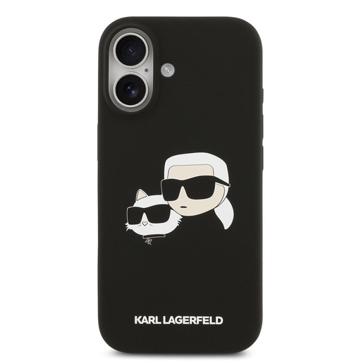 Karl Lagerfeld Liquid Silicone Double Heads MagSafe pouzdro iPhone 17 (Černá) - KLHMP17SSKCHPPLK