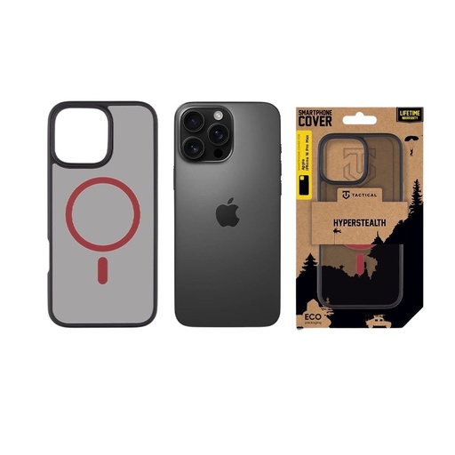 Apple iPhone 16 Pro Max Tactical MagForce Hyperstealth 2.0 zadní kryt (Černá - Červená)