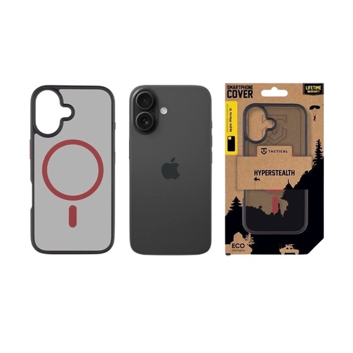 Apple iPhone 16 Tactical MagForce Hyperstealth 2.0 zadní kryt (Černá - Červená)