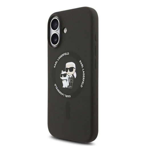 Karl Lagerfeld Liquid Silicone Karl and Choupette MagSafe pouzdro iPhone 17 (Černá) - KLHMP17SSCMKCRHK