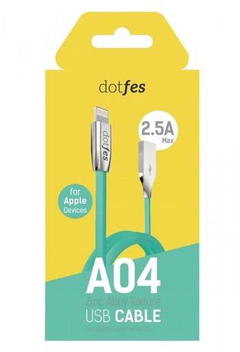 Dotfes A04 látka zinek slitina lightning kabel, zelená