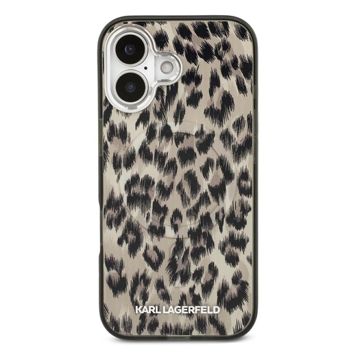Karl Lagerfeld IML Leopard MagSafe pouzdro iPhone 17 (Hnědá) - KLHMP17SHDLEOICW